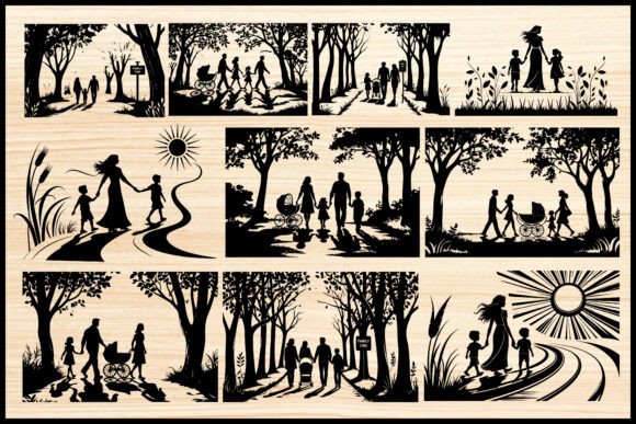 Family Walk Nature Vector Bundle Review