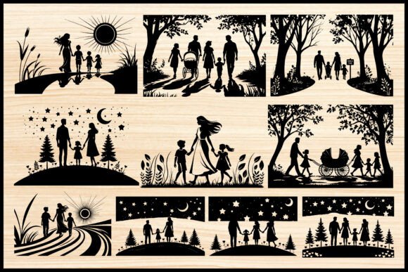 Family Walk Nature Vector Bundle Review