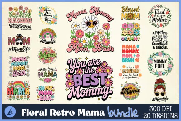 Floral Retro Mama SVG Bundle: A Stitch Test